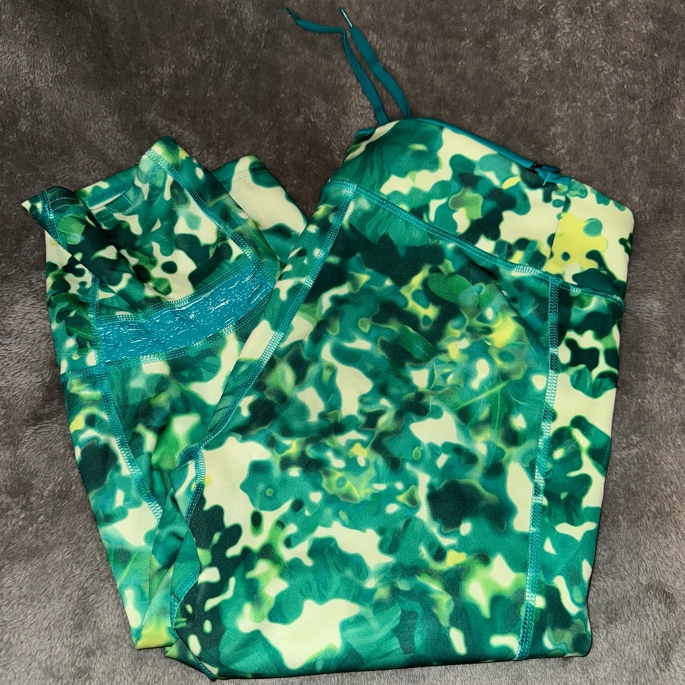 Adidas Green Camouflage Cropped Pants